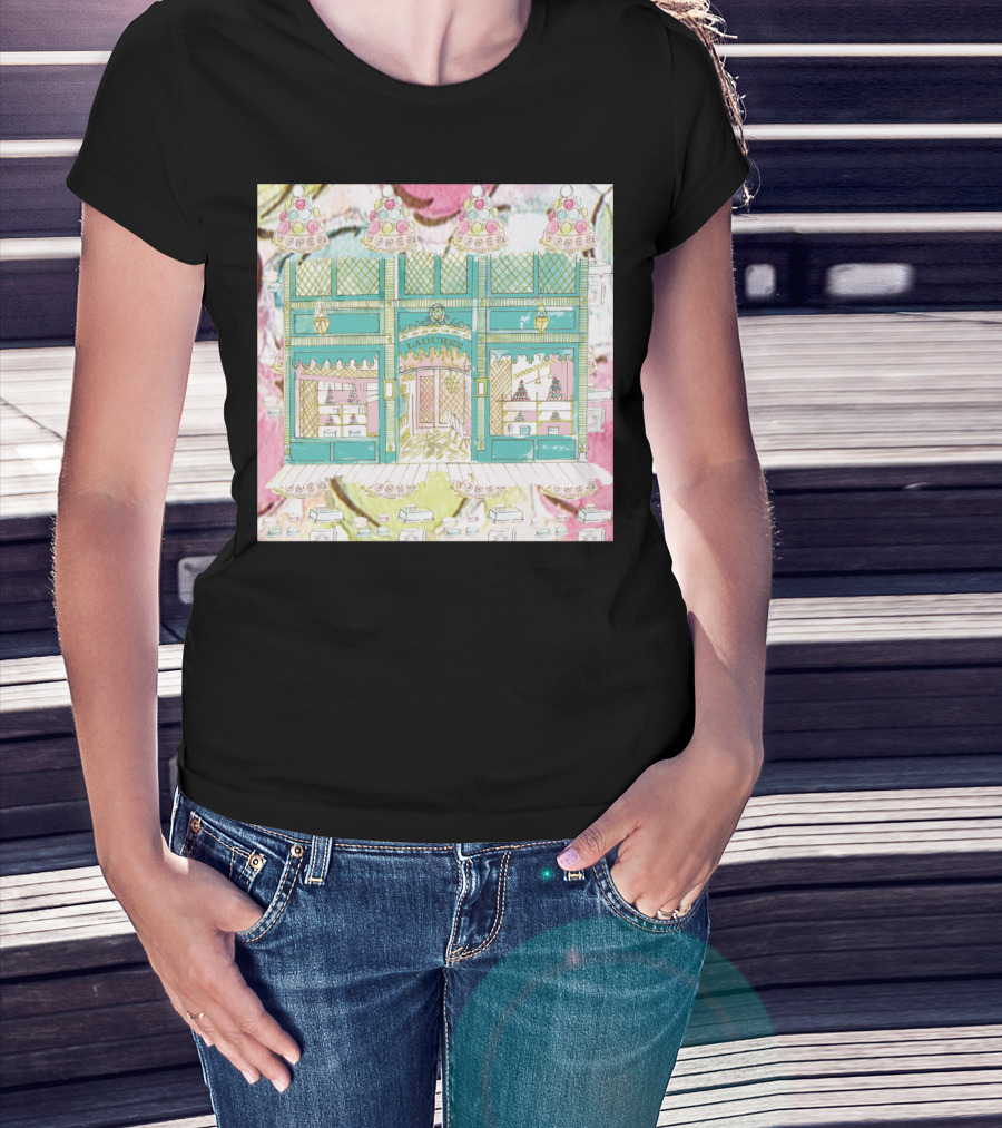 Laduree Shop Window Pastel Colour Macarons French Patisserie Display T-Shirt