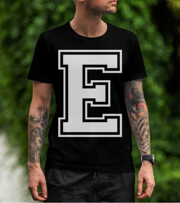 Letter E Initial Old School Group Match T-Shirt