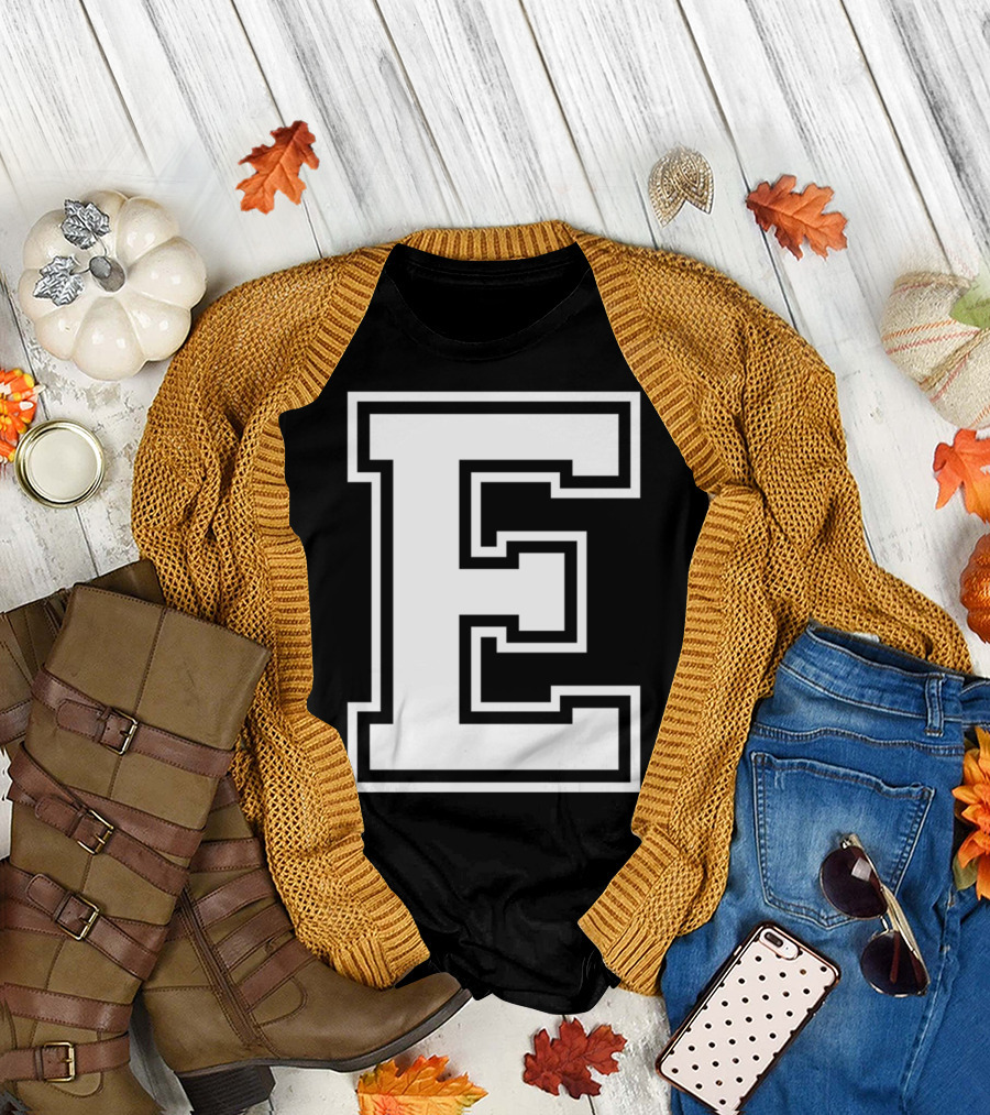 Letter E Initial Old School Group Match T-Shirt