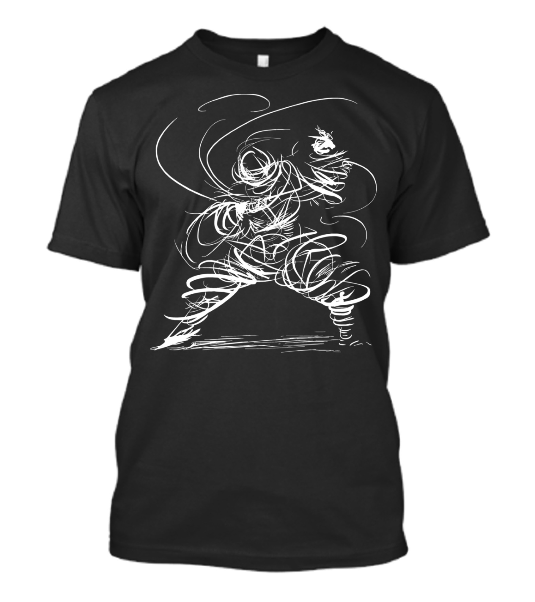 Martialarts Fighter Sorcerer Figure Line Drawing T-Shirt