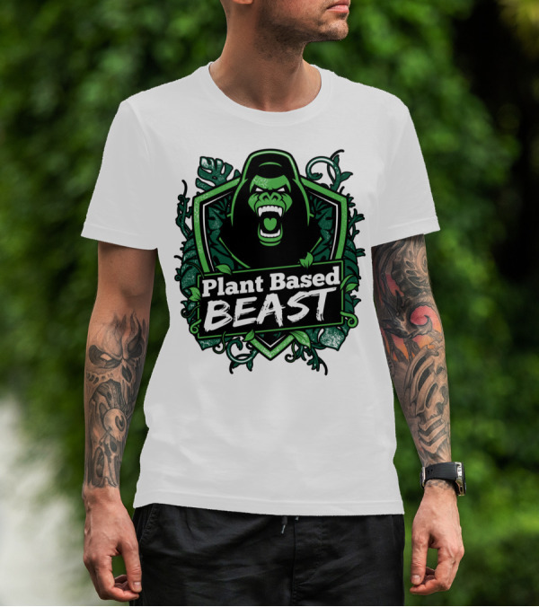Plant Based Beast Fitness Gorilla Bodybuilding Jungle Strength T-Shirt