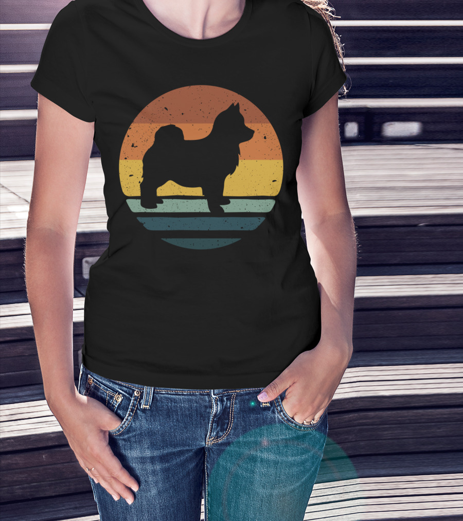 Pomsky Vintage Dog Sunset T-Shirt