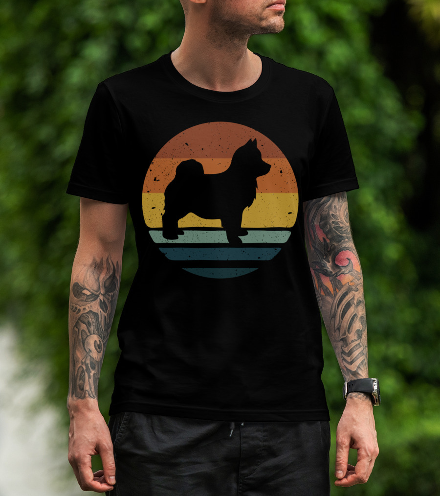 Pomsky Vintage Dog Sunset T-Shirt