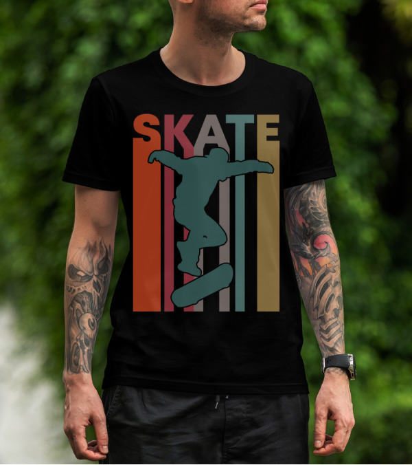 Retro Skate Skateboarder Vintage 70S 80S Skateboarding T-Shirt