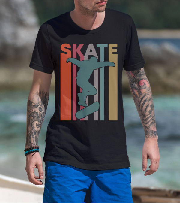 Retro Skate Skateboarder Vintage 70S 80S Skateboarding T-Shirt