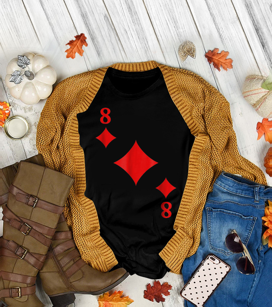 Eight of Diamonds Card Halloween Costume Deck Playing Cards T-Shirt