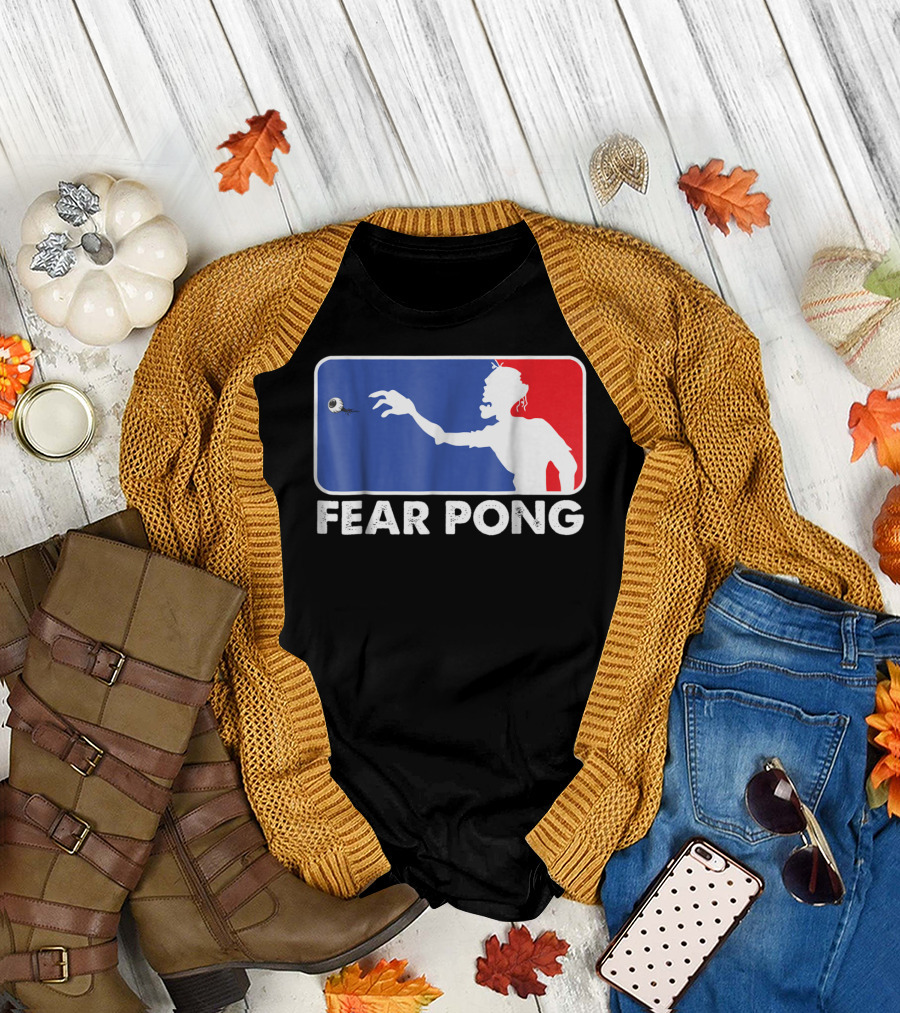 Fear Pong Funny Party Eyeball Zombie T-Shirt