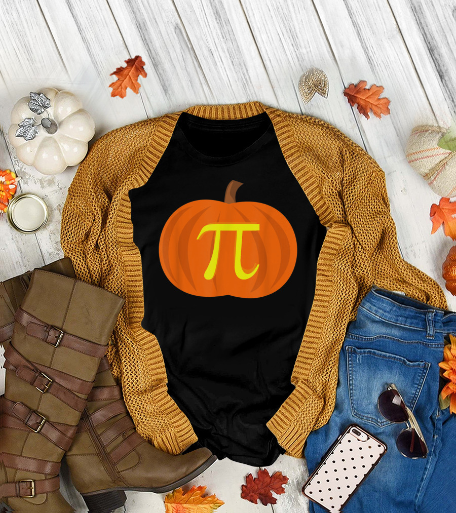 Funny Pumpkin Pi Math Pun Halloween Geek Nerd T-Shirt