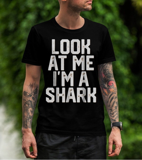 Funny Lazy Halloween Look At Me I'm A Shark T-Shirt