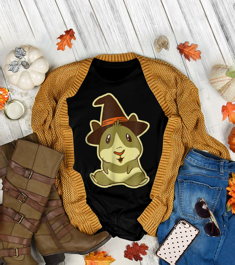 Guinea Pig Witch Halloween Hat T-Shirt