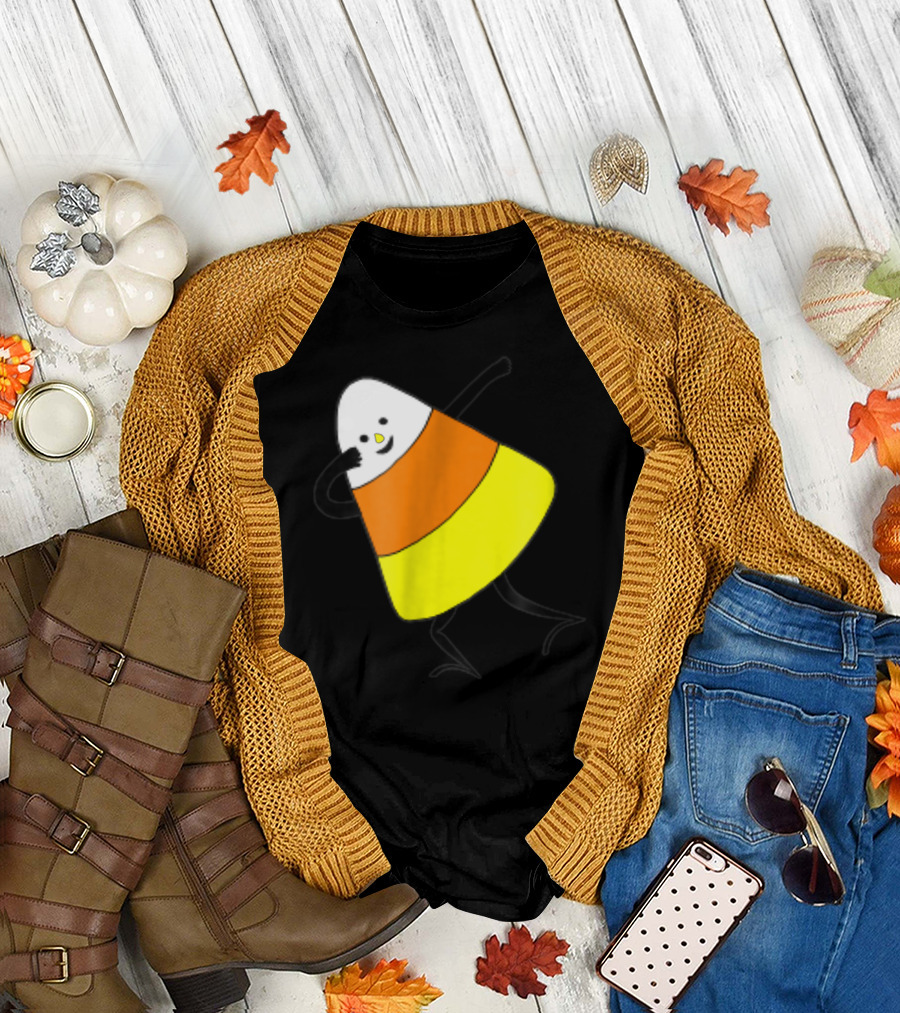 Candy Corn Dabbing Halloween Fun T-Shirt