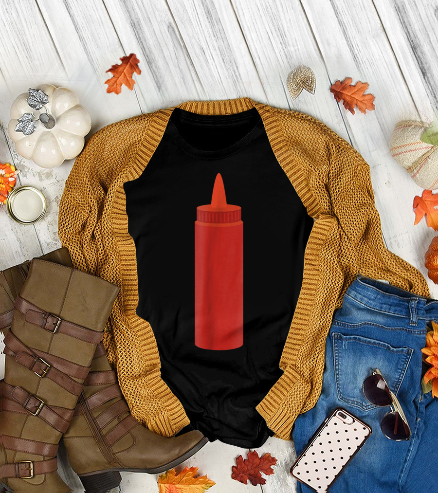Halloween Ketchup Bottle Costume Condiment Fast Food T-Shirt