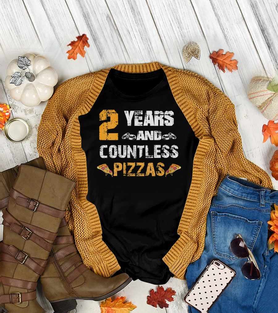 2 Years and Countless Pizzas Rings T-Shirt