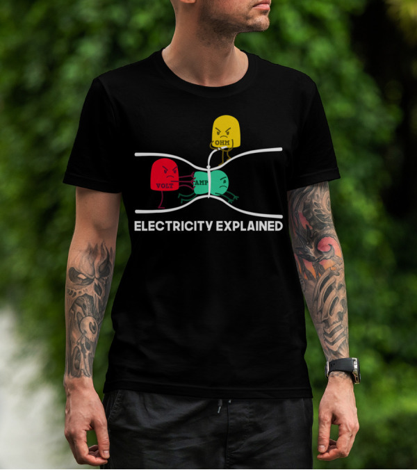 Electricity Explained Funny Physik Nerd Volt Amp Ohm T-Shirt