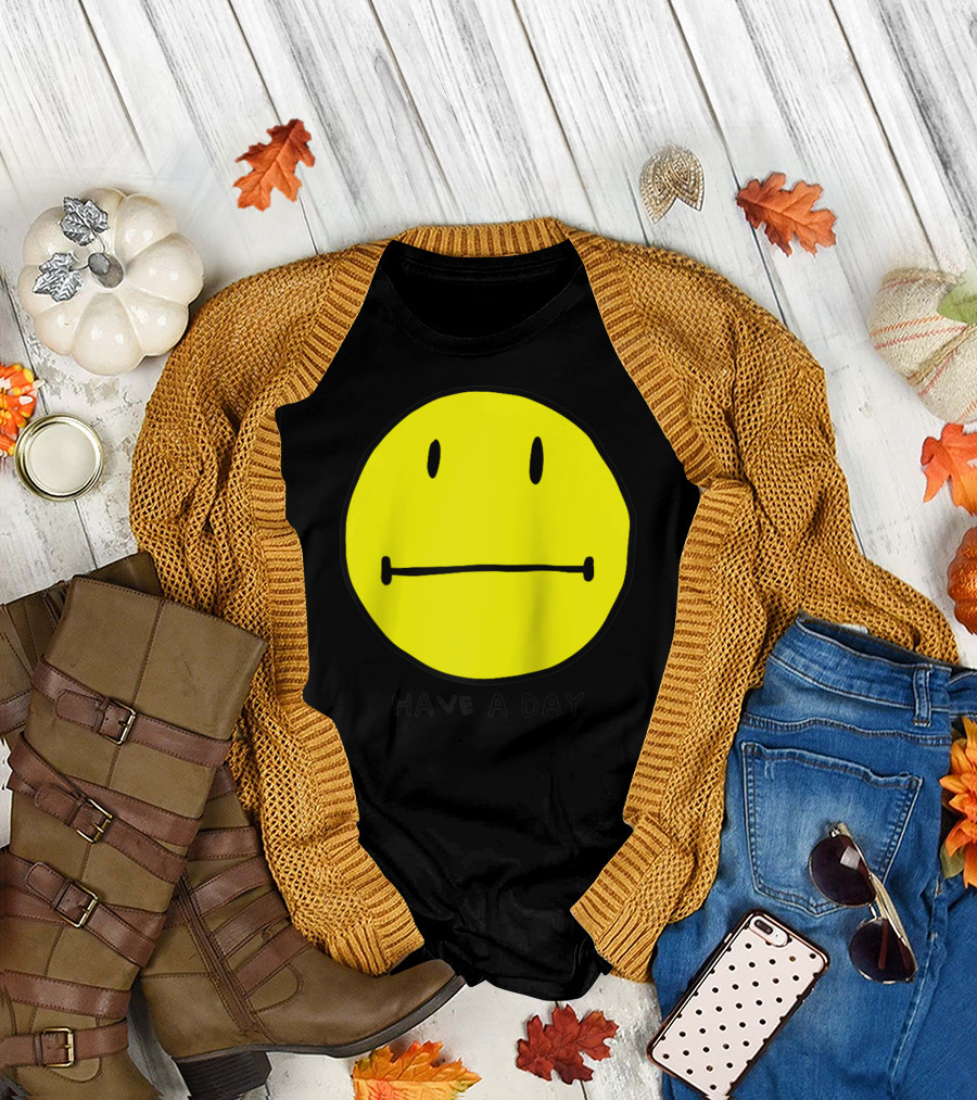 Have A Day Funny Meh Smiley Face T-Shirt