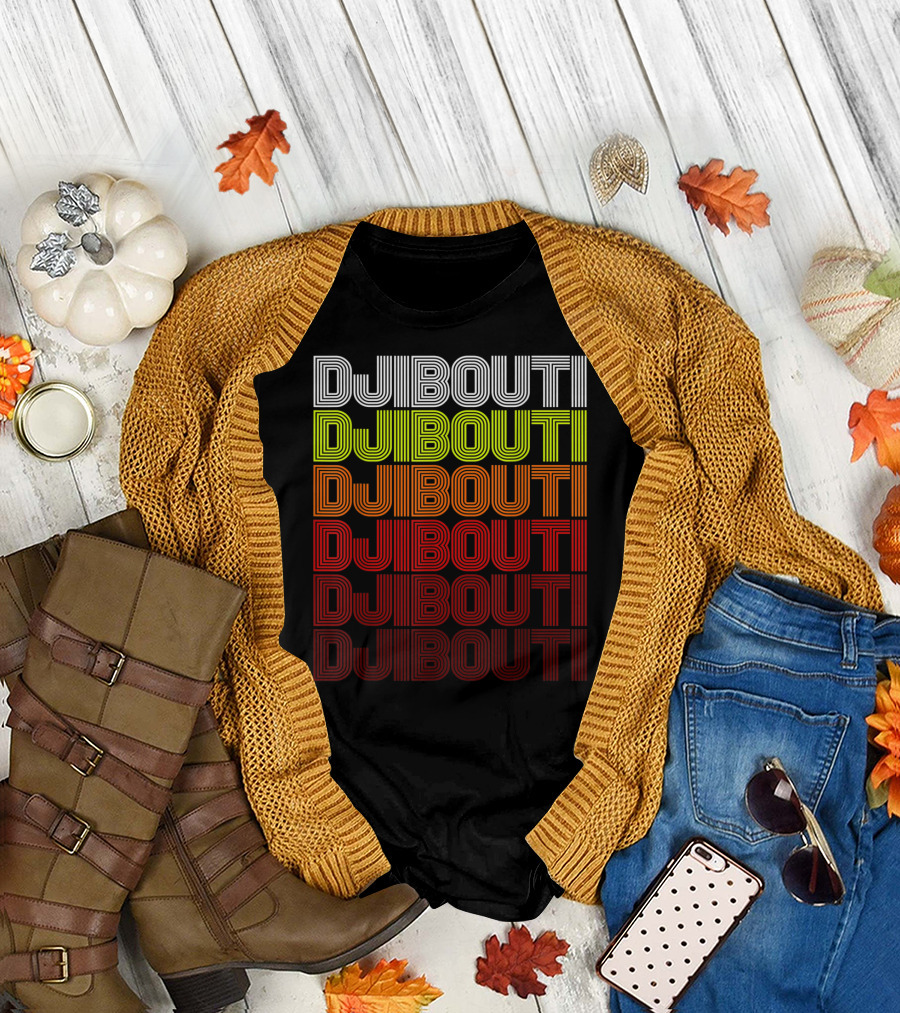 Djibouti Retro 70S 80S Gradient Stripe T-Shirt