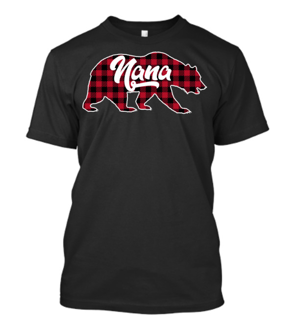 Nana Red Plaid Bear Buffalo Plaid T-Shirt