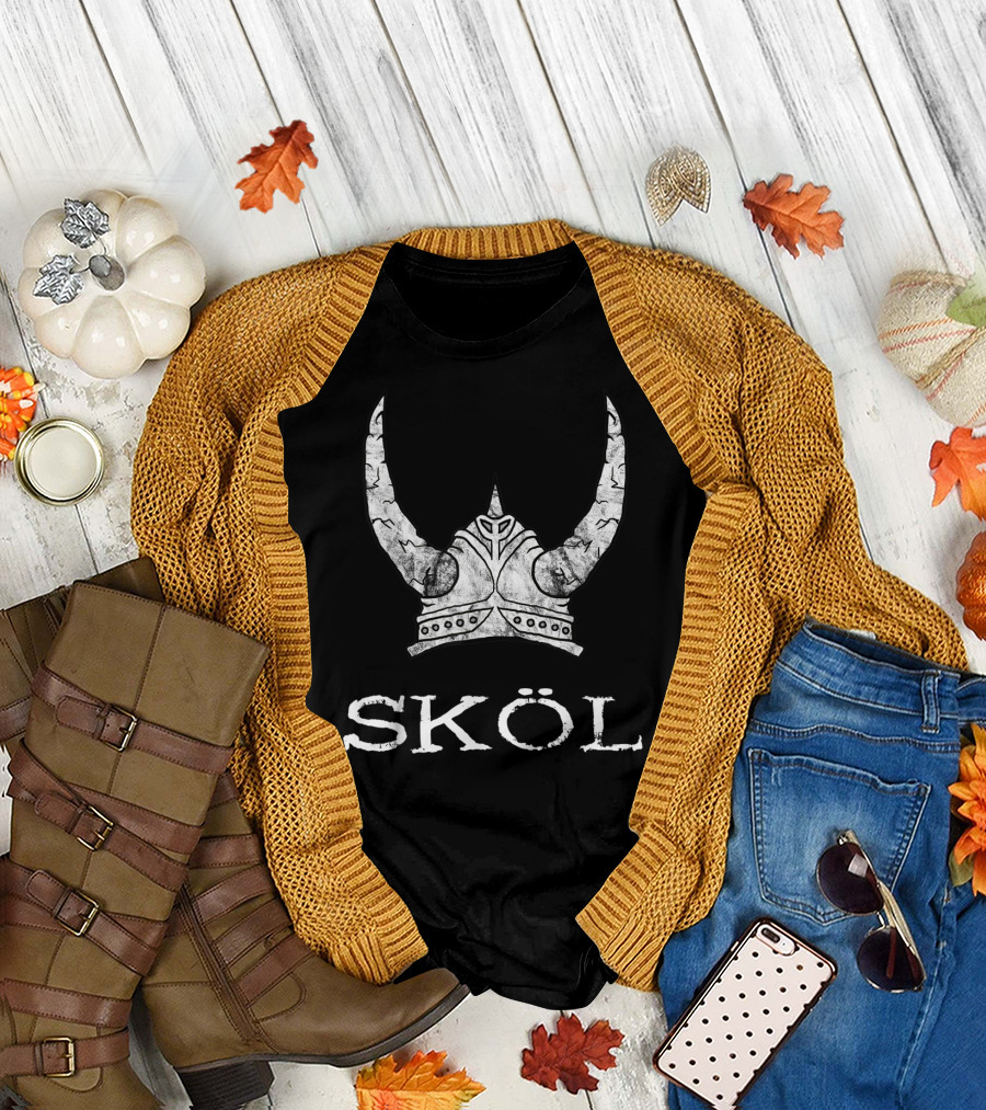 Skol Viking Helmet Nordic Scandinavian Norse Iconic T-Shirt