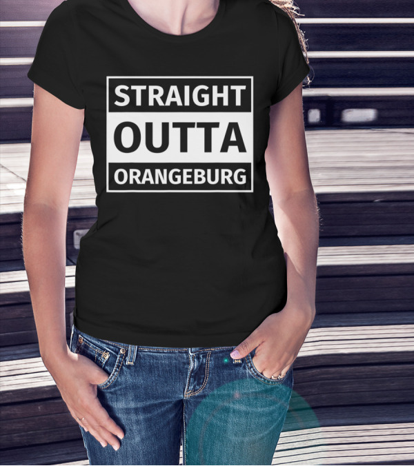 Straight Outta Orangeburg Bold Black And White Block T-Shirt