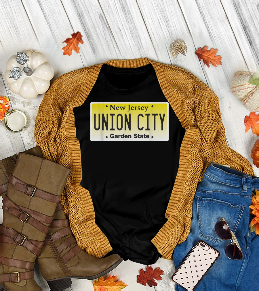 Union City New Jersey Garden State License Plate T-Shirt
