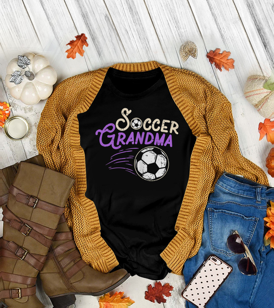 Soccer Grandma Love with Kicking Soccer Ball T-Shirt
