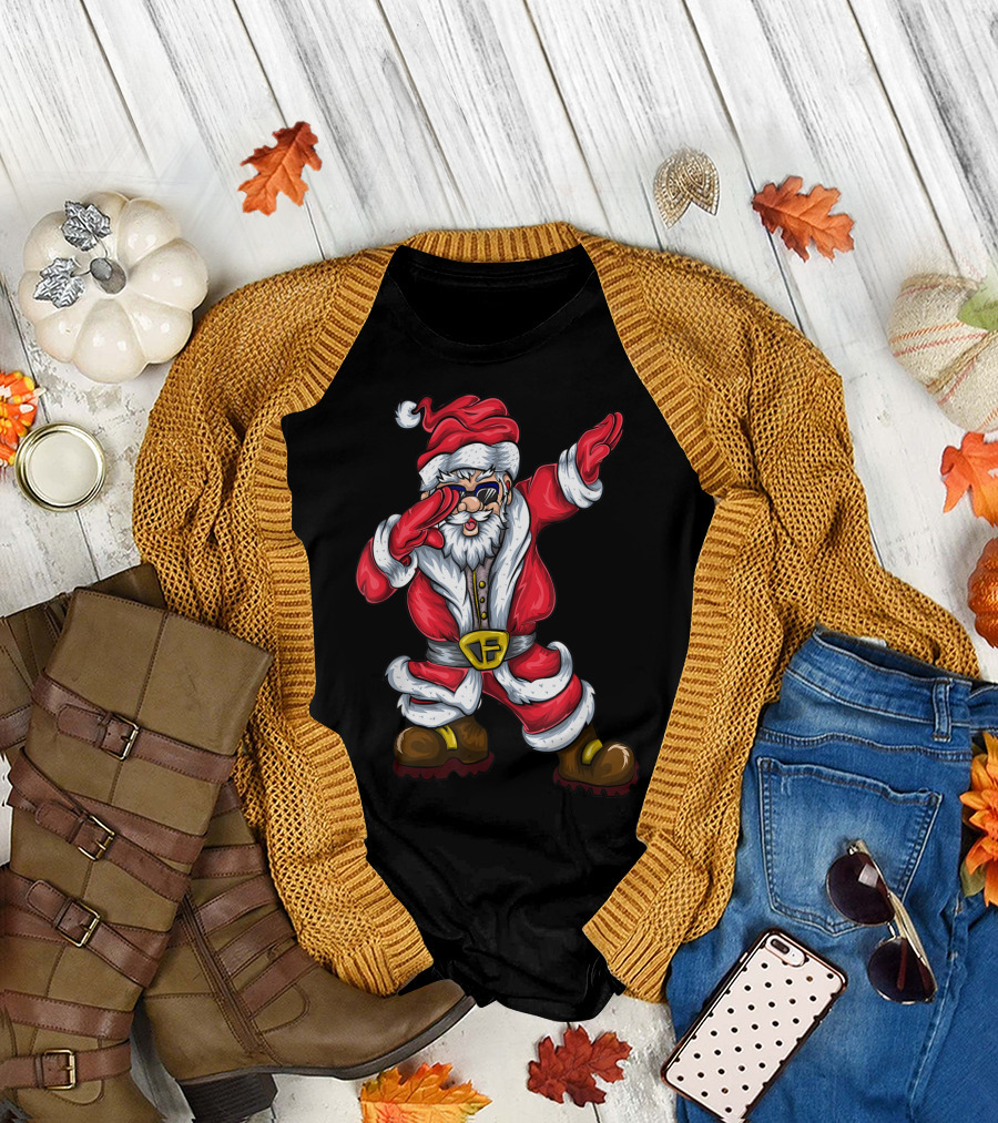 Santa Claus Dab Dance Pose with Sunglasses T-Shirt