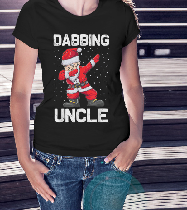 Dabbing Uncle Santa Claus Christmas Humor T-Shirt