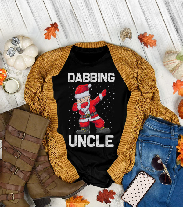 Dabbing Uncle Santa Claus Christmas Humor T-Shirt