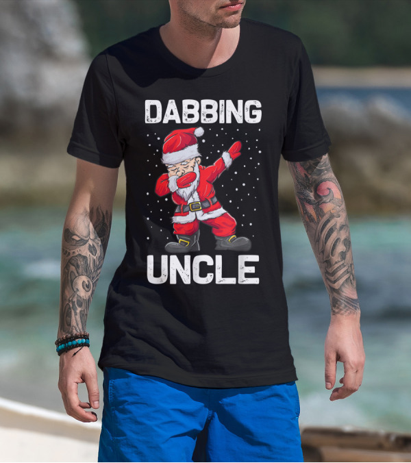 Dabbing Uncle Santa Claus Christmas Humor T-Shirt