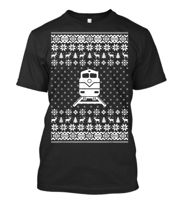Funny Locomotive Train Driver Christmas Ugly T-Shirt