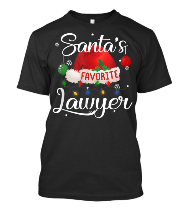 Santa's Favorite Lawyer Christmas Lights Hat T-Shirt