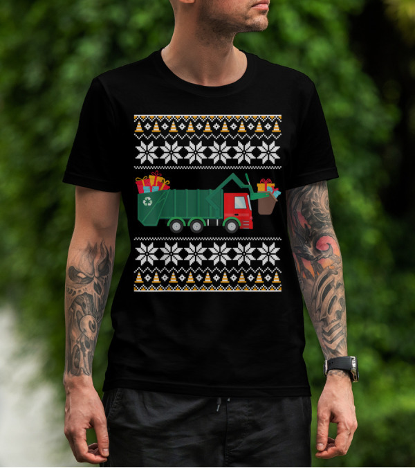 Garbage Truck Christmas Sweater Recycling Gift T-Shirt