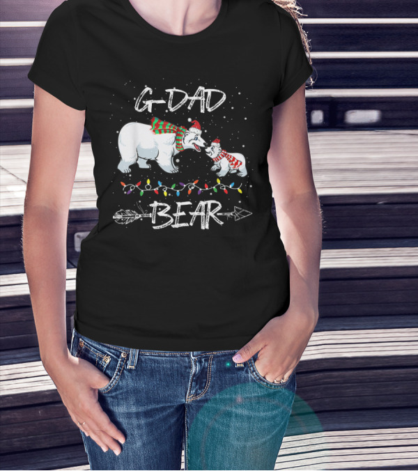 Gdad Bear Christmas Polar Bears With Lights T-Shirt