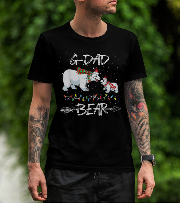 Gdad Bear Christmas Polar Bears With Lights T-Shirt