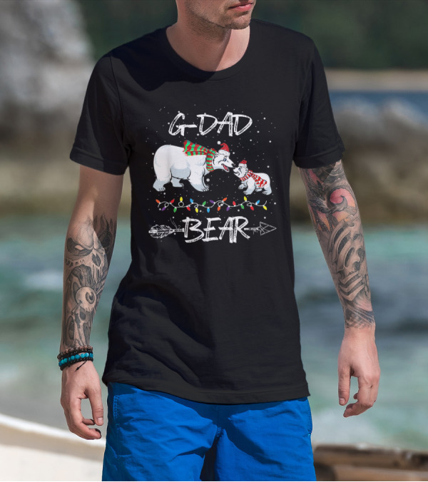 Gdad Bear Christmas Polar Bears With Lights T-Shirt