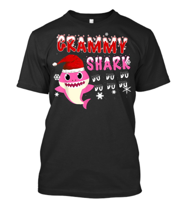 Grammy Shark Doo Doo Doo Christmas Family Holiday Santa Hat T-Shirt