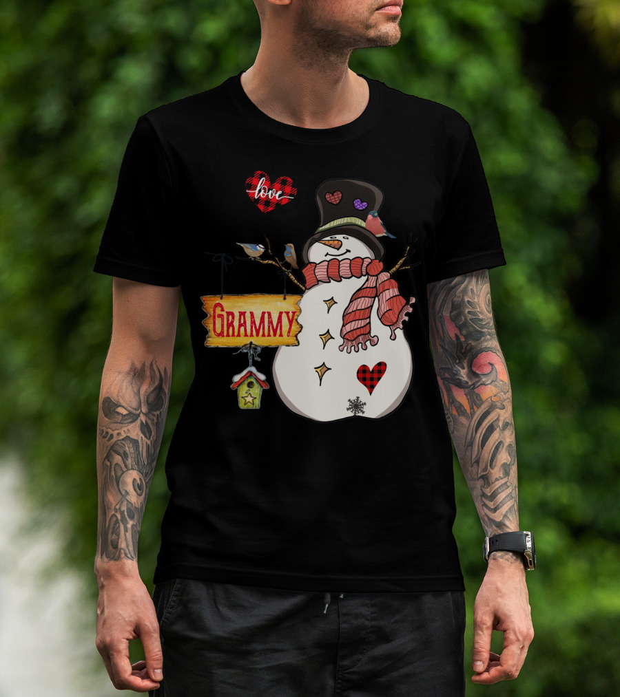 I Love Being A Grammy Snowman Family T-Shirt