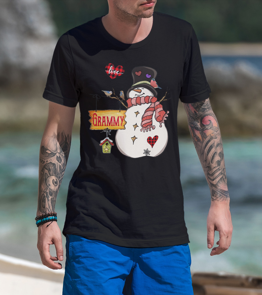 I Love Being A Grammy Snowman Family T-Shirt