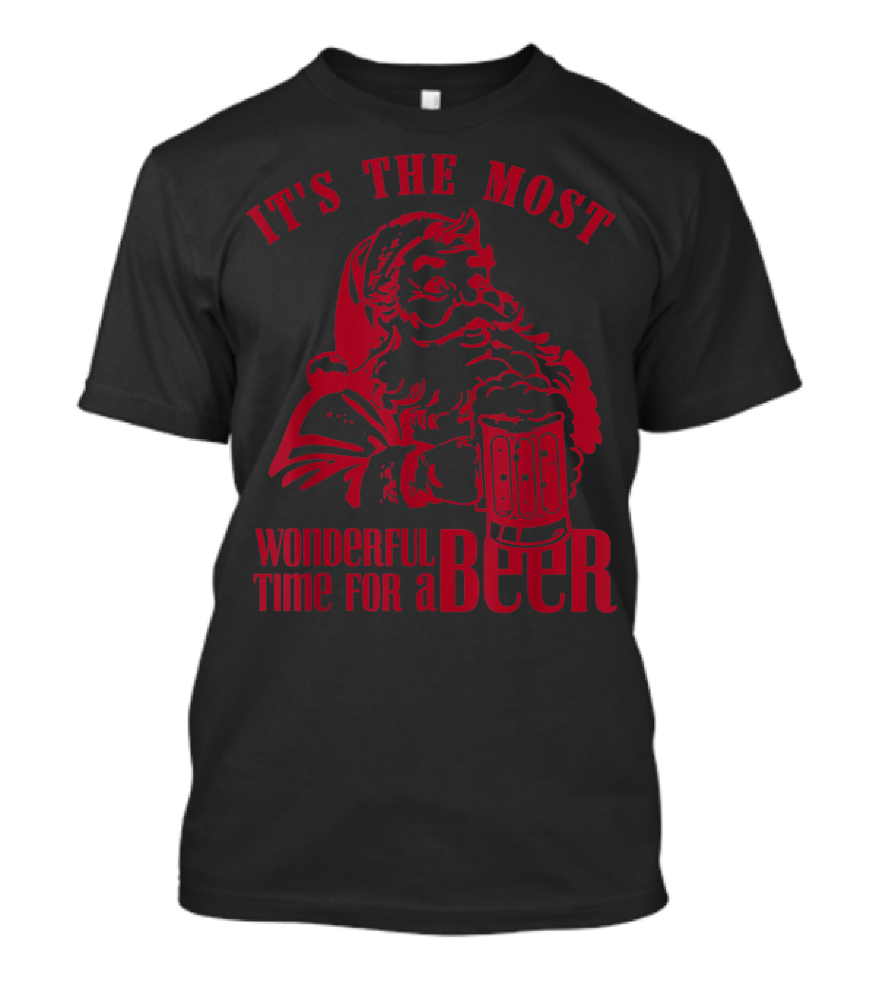 It's The Most Wonderful Time For A Beer Santa With Mug T-Shirt
