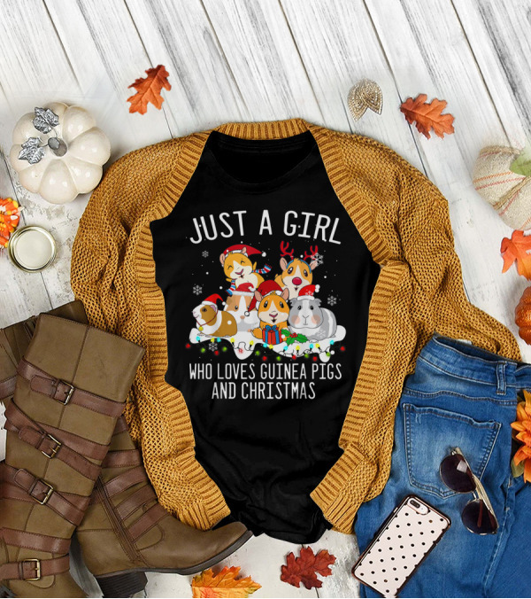 Just A Girl Who Loves Guinea Pigs And Christmas T-Shirt
