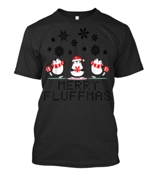 Merry Fluffmas Penguins Snowflakes Christmas Gift Scarf Hat Holiday T-Shirt