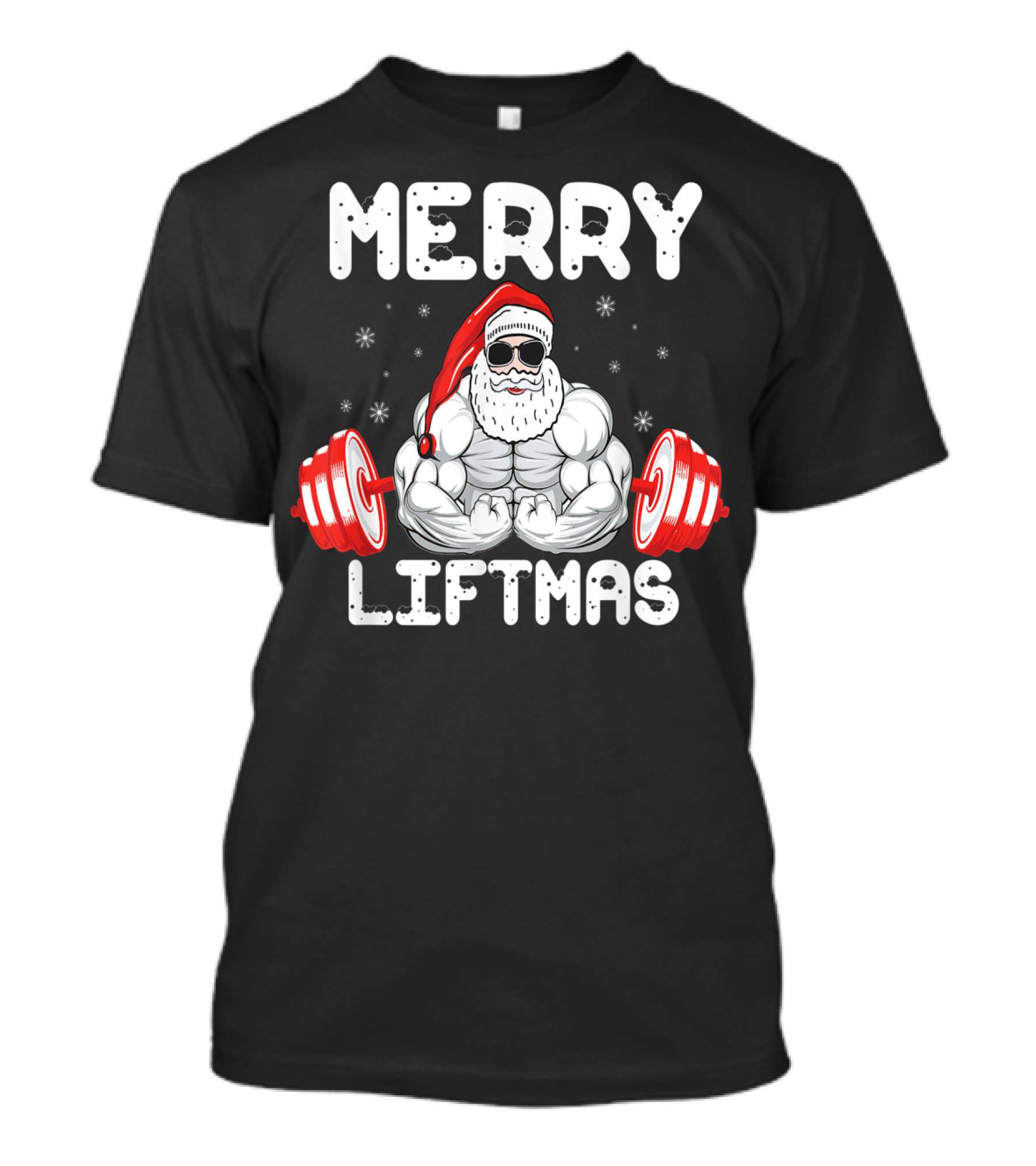 Merry Liftmas Funny Santa Weightlifting Gym Christmas Bodybuilding T-Shirt