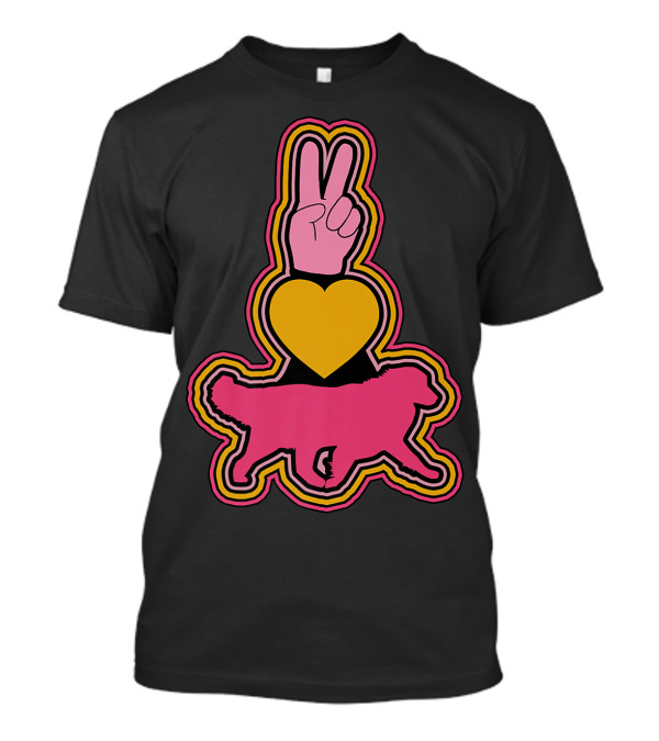 Peace Love Australian Shepherds Symbols V Sign Heart Dog T-Shirt