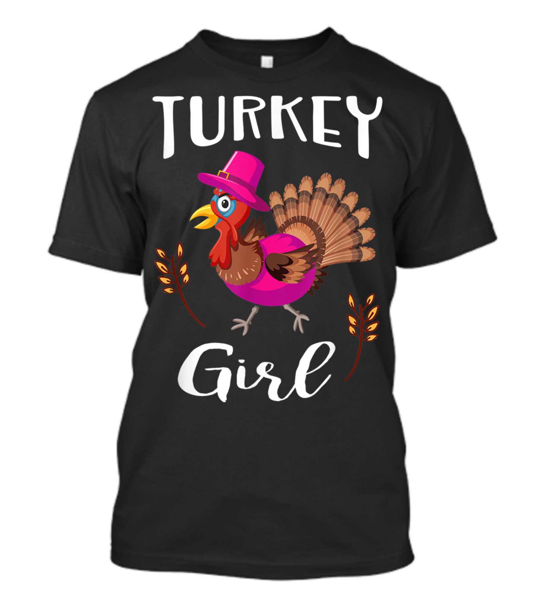 Turkey Girl Pink Turkey Thanksgiving Trot Gobble T-Shirt