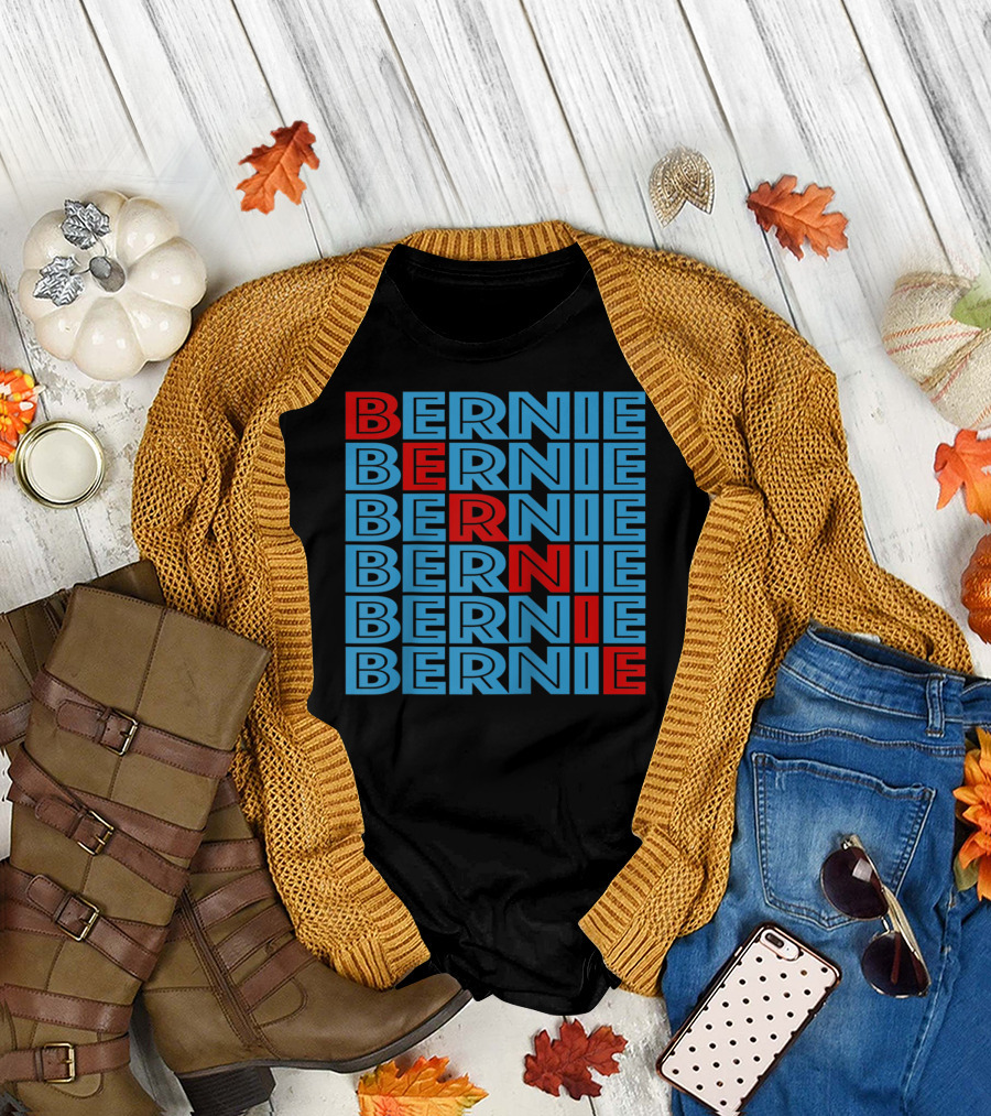 Bernie Sanders Repeated Text Stacks Senator Democratic T-Shirt