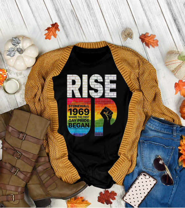 RISE UP Stonewall 1969 Where The First Gay Pride Began 50th NYC T-Shirt
