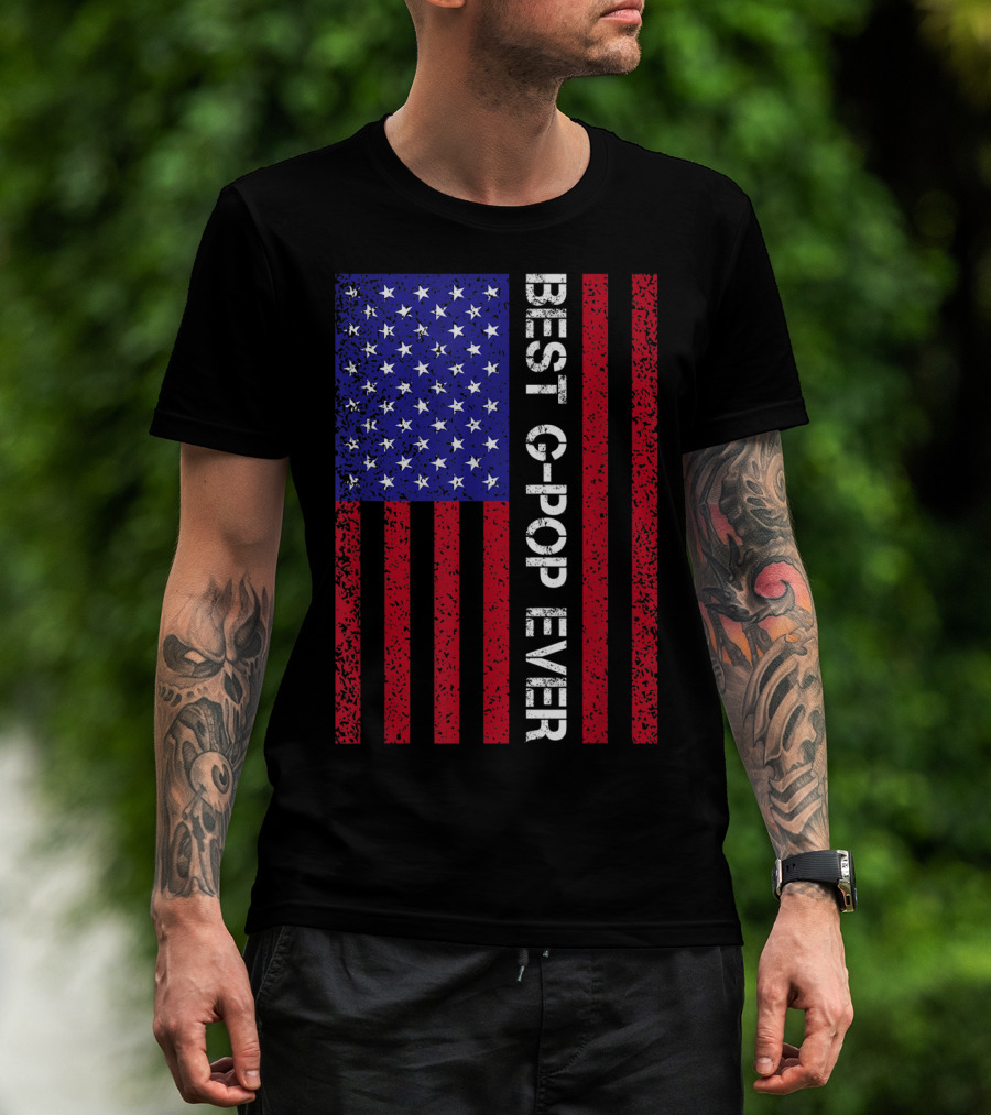 Best G-Pop Ever American Flag Father's Day T-Shirt