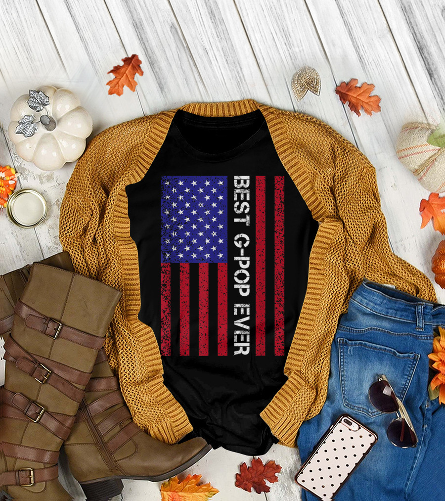 Best G-Pop Ever American Flag Father's Day T-Shirt