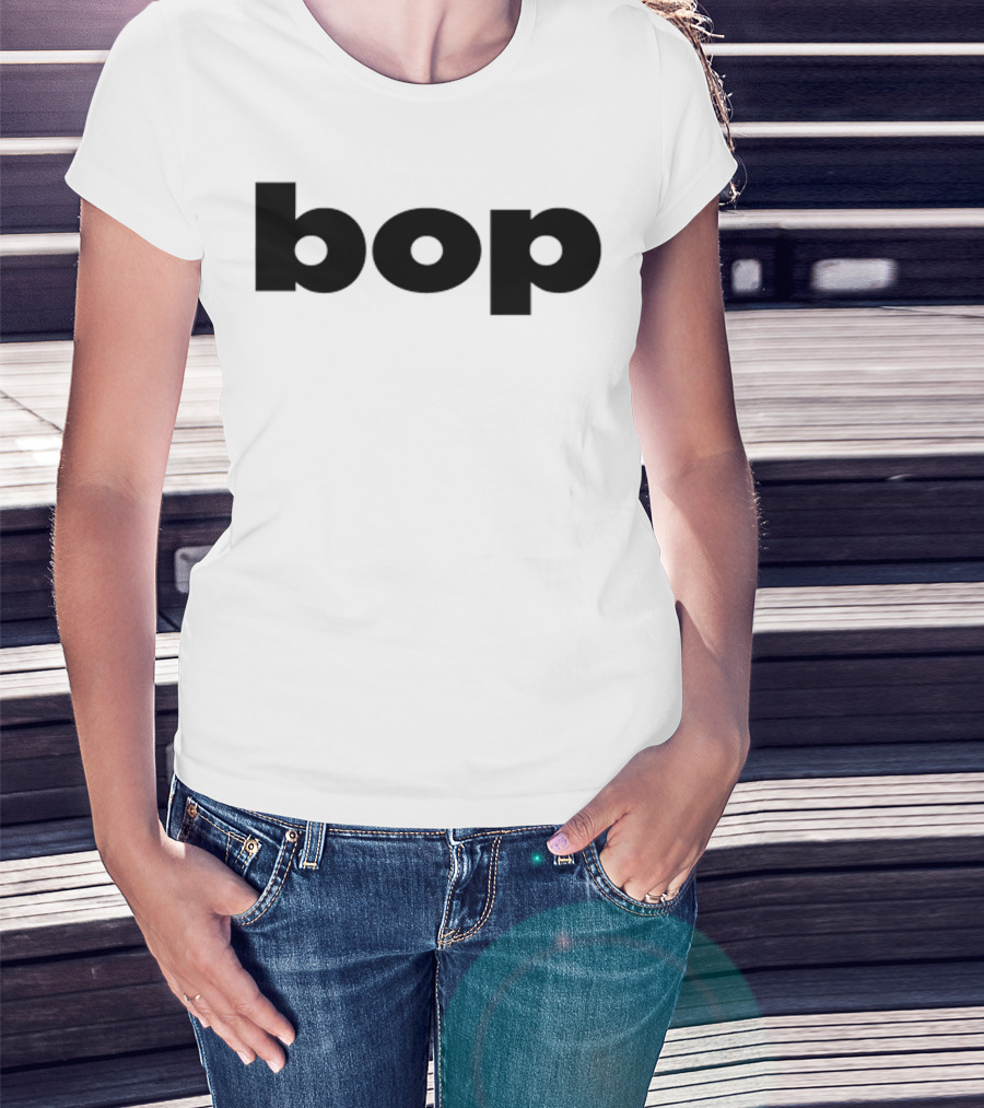 Bop T Black Minimalist Text T-Shirt