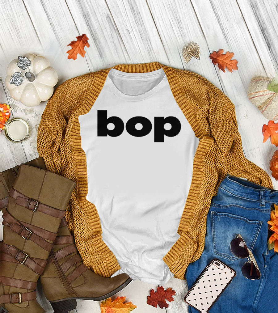 Bop T Black Minimalist Text T-Shirt
